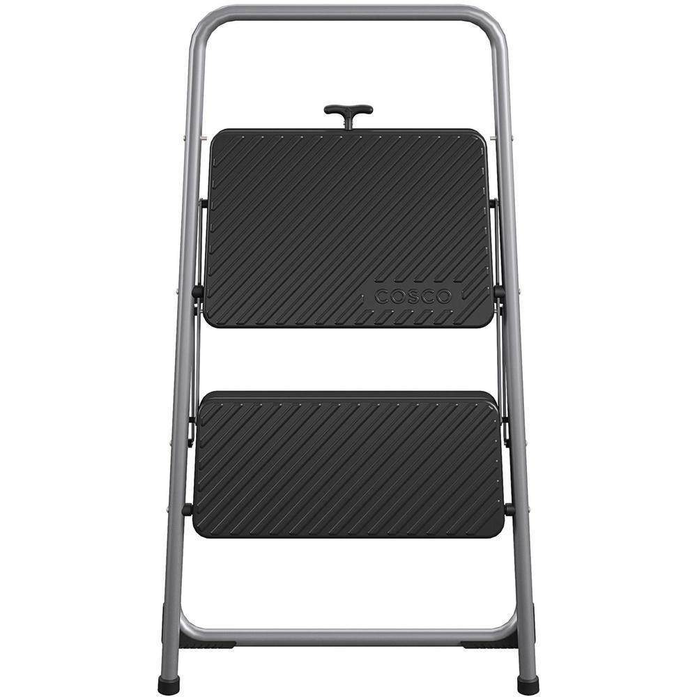 Cosco 2-Step Household Folding Step Stool - 2 Step - 200 lb Load Capacity - 17.3" x 18" x 28.2" - Gray. Picture 2