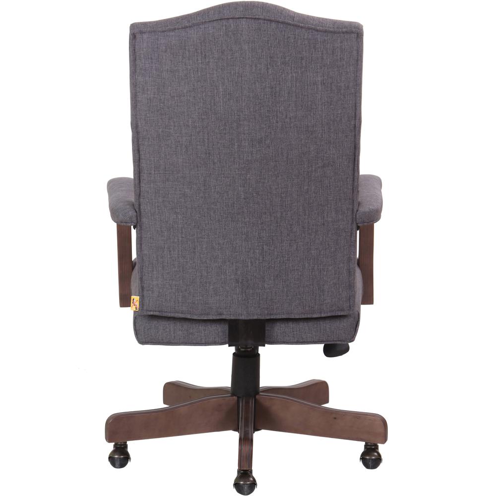 Boss Executive Commercial Linen Chair - Slate Gray Linen Seat - Slate Gray Linen Back - Driftwood Frame - Mid Back - 5-star Base - Armrest - 1 Each. Picture 3