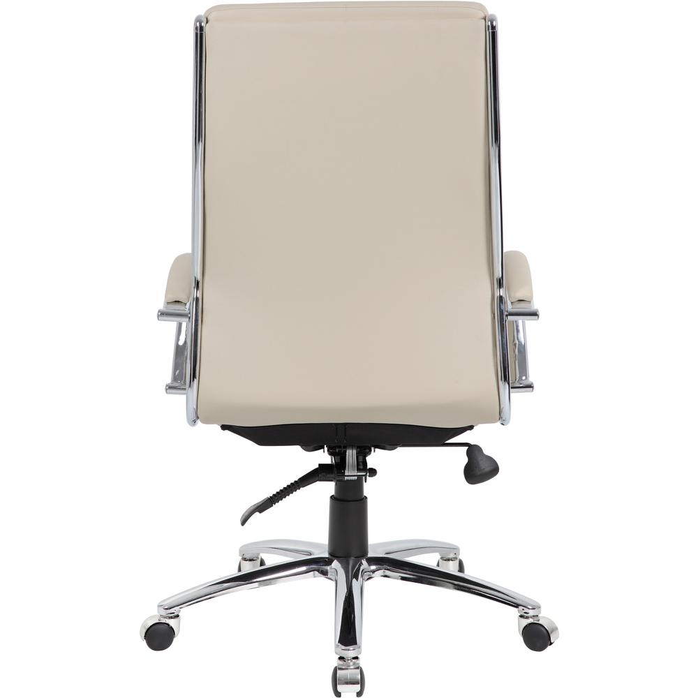Boss Executive CaressoftPlus Chair - Beige Vinyl Seat - Beige Vinyl Back - Chrome Metal Frame - 5-star Base - 1 / Carton. Picture 4