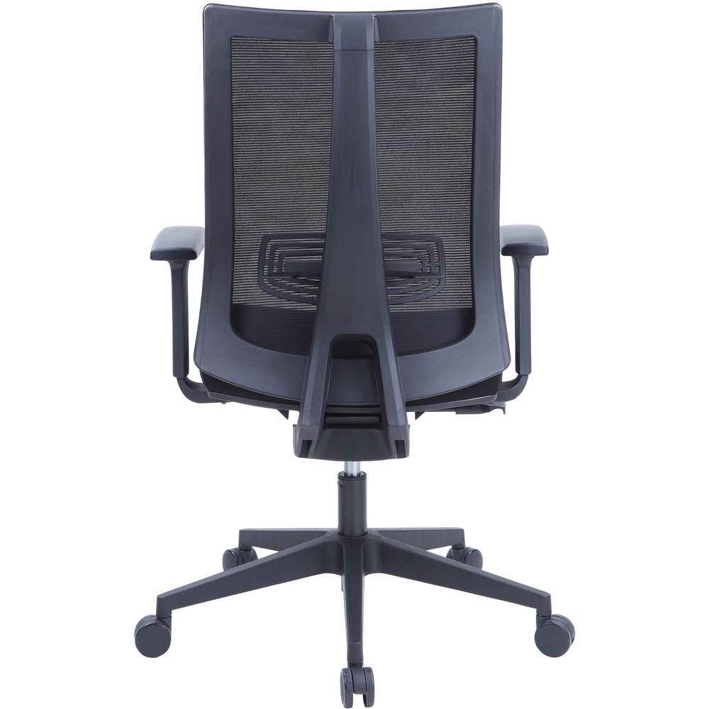 Lorell High-Back Molded Seat Chair - Fabric Seat - High Back - 5-star Base - Black - Armrest - 1 Each. Picture 13