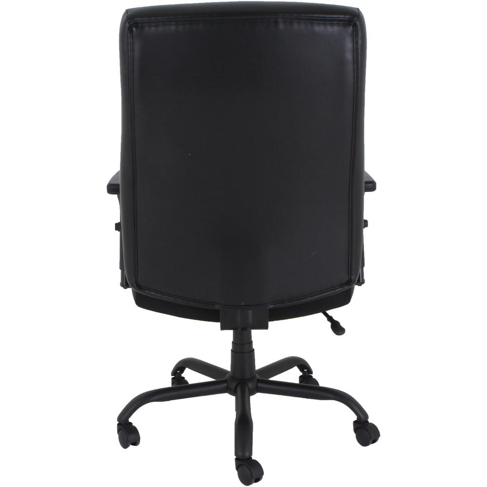 Lorell Executive High-Back Big & Tall Chair - Bonded Leather Seat - Bonded Leather Back - High Back - 5-star Base - Black - Armrest - 1 Each. Picture 3