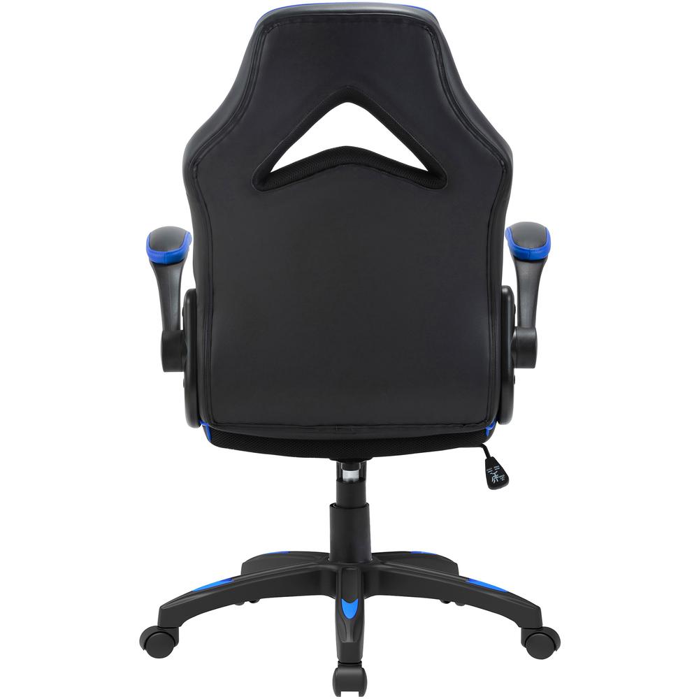 Lorell High-Back Gaming Chair - For Gaming - Vinyl, Nylon - Blue, Black, Gray. Picture 4