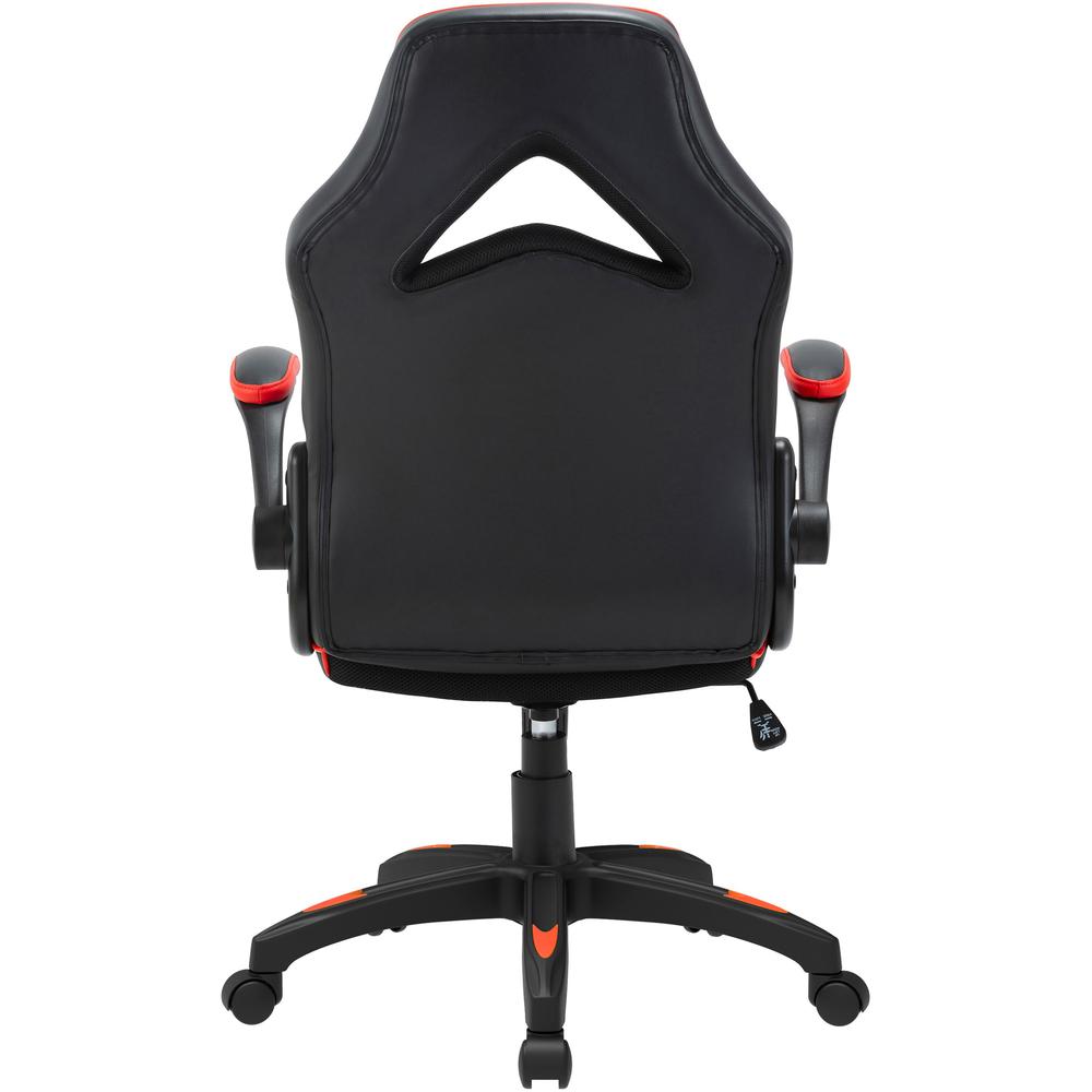 Lorell High-Back Gaming Chair - For Gaming - Vinyl, Nylon - Red, Black, Gray. Picture 16