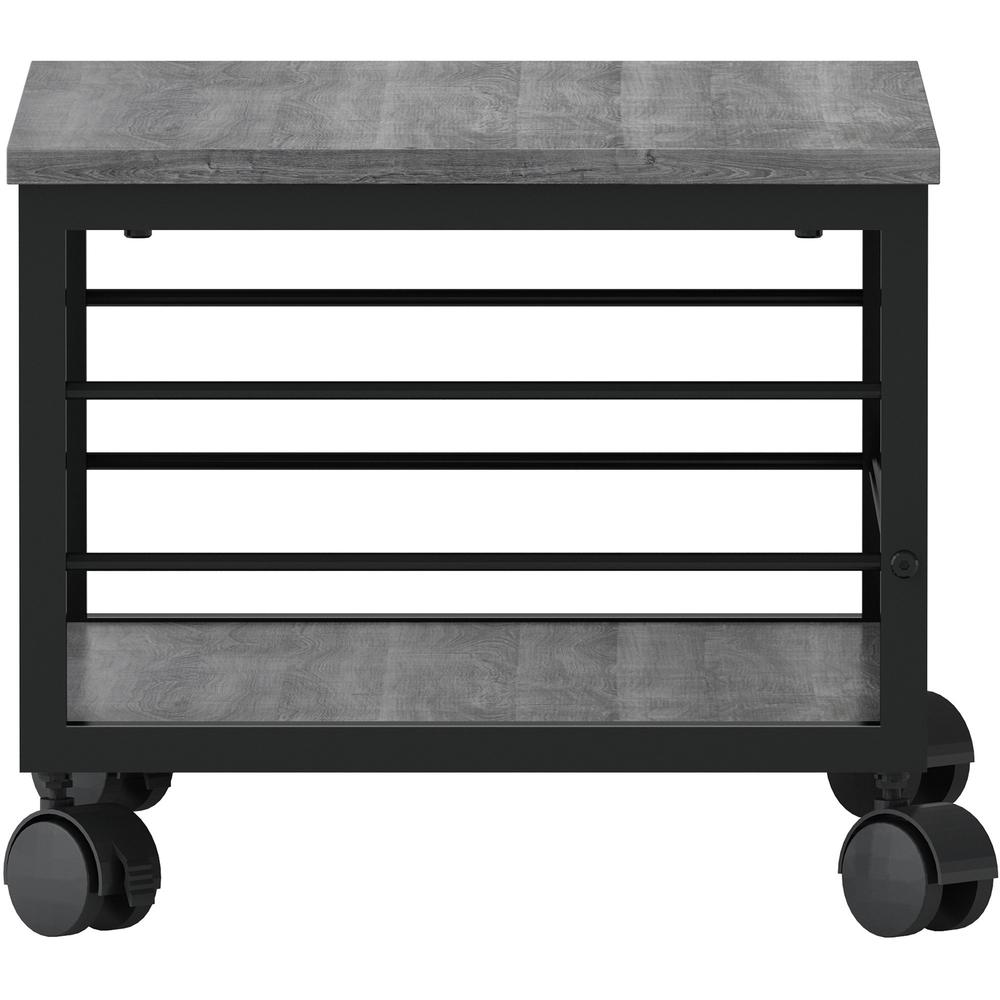 Lorell Underdesk Mobile Machine Stand - 150 lb Load Capacity - 13.2" Height x 18.7" Width x 15.7" Depth - Desk - Powder Coated - Metal, Laminate, Polyvinyl Chloride (PVC) - Charcoal, Black. Picture 12