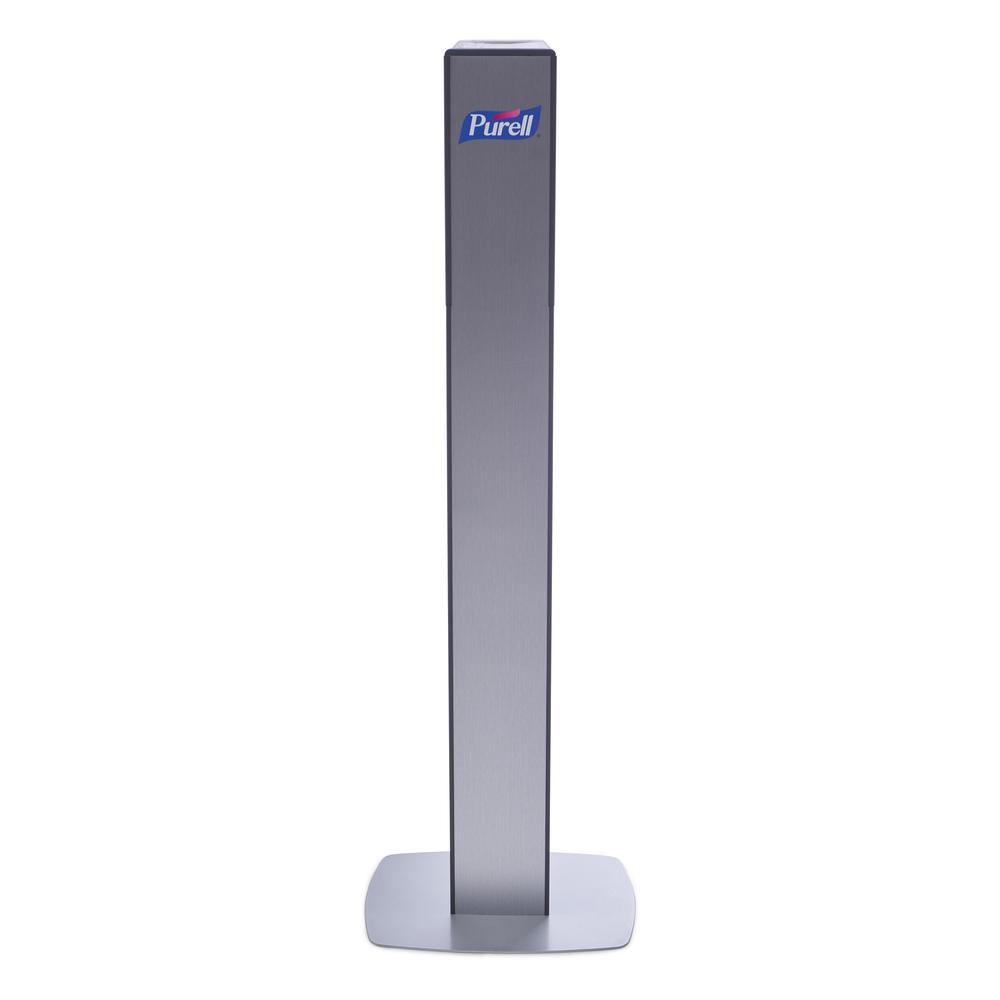 PURELL&reg; MESSENGER ES8 Silver Panel Floor Stand with Dispenser - Floor Stand - Graphite, Silver. Picture 3