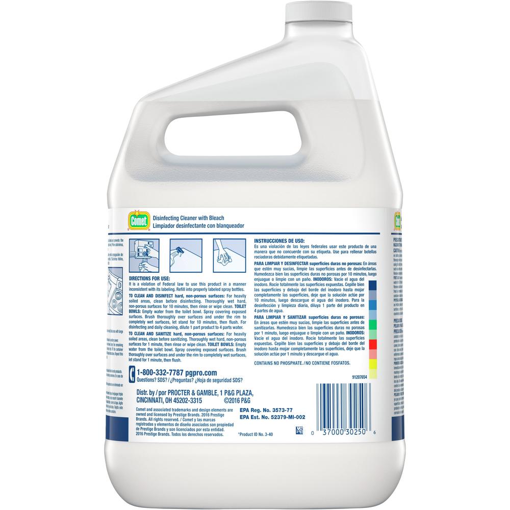 Comet Disinfecting Cleaner With Bleach - Concentrate Liquid - 128 fl oz (4 quart) - 3 / Carton - Clear. Picture 2