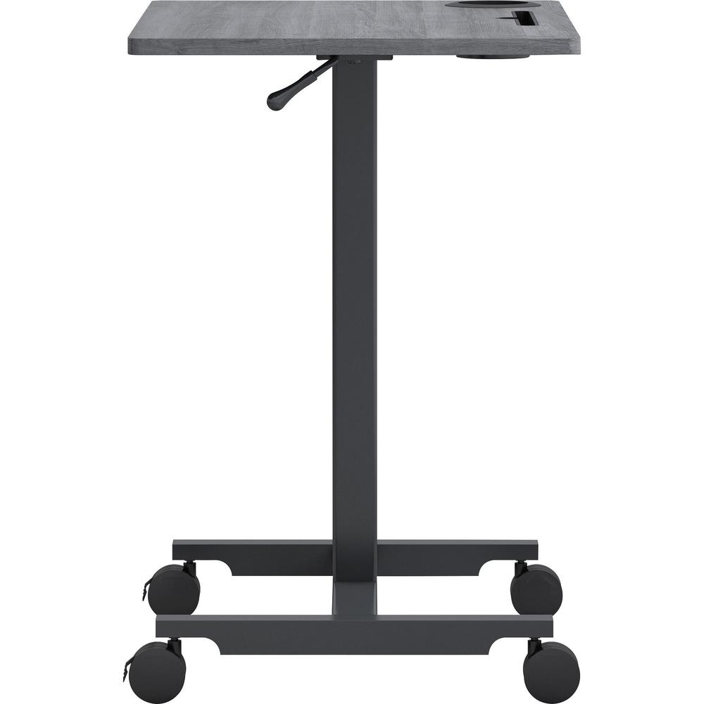 Lorell Height-adjustable Mobile Desk - Weathered Charcoal Laminate Top - Powder Coated Base - Adjustable Height - 30" to 43.63" Adjustment - 43" Height x 26.63" Width x 19.13" Depth - Assembly Require. Picture 9