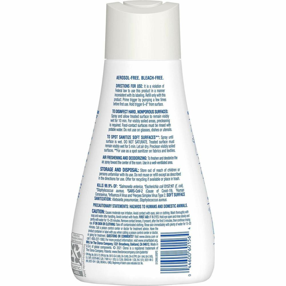 Clorox Disinfecting, Sanitizing, and Antibacterial Mist - 16 fl oz (0.5 quart) - Eucalyptus Peppermint Scent - 1 Each - Non-aerosol, Bleach-free - White. Picture 9