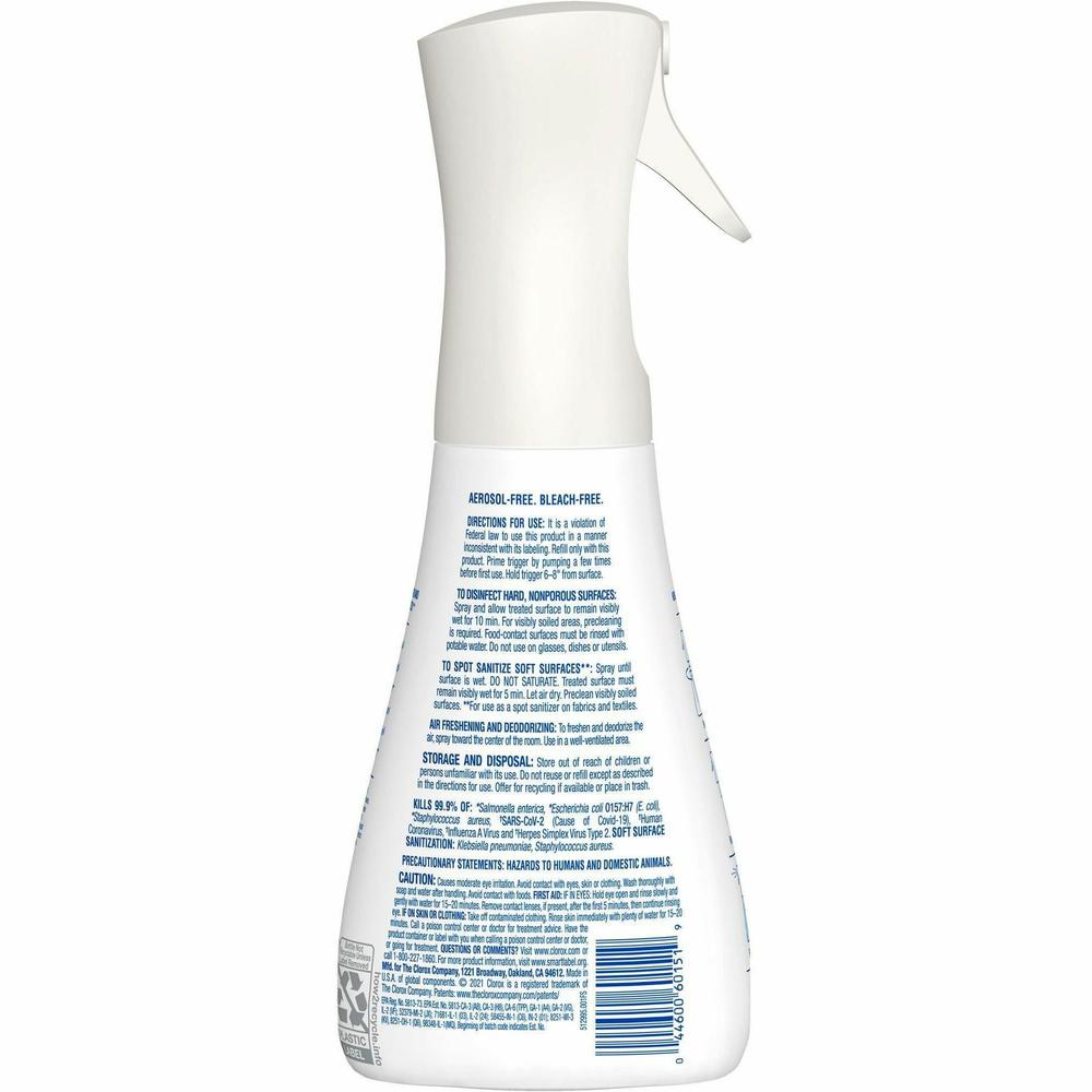 Clorox Disinfecting, Sanitizing, and Antibacterial Mist - 16 fl oz (0.5 quart) - Lemongrass Mandarin Scent - 1 Each - Non-aerosol, Bleach-free - White. Picture 9