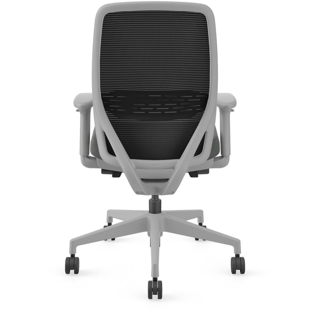 HON Nucleus Task Chair KD - Black Fabric Seat - Black Back - Titanium Frame - Armrest - 1 Each. Picture 4