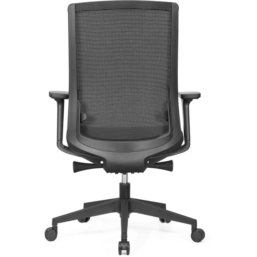 Lorell Mid-back Mesh Chair - Mid Back - 5-star Base - Black - Armrest - 1 Each. Picture 4
