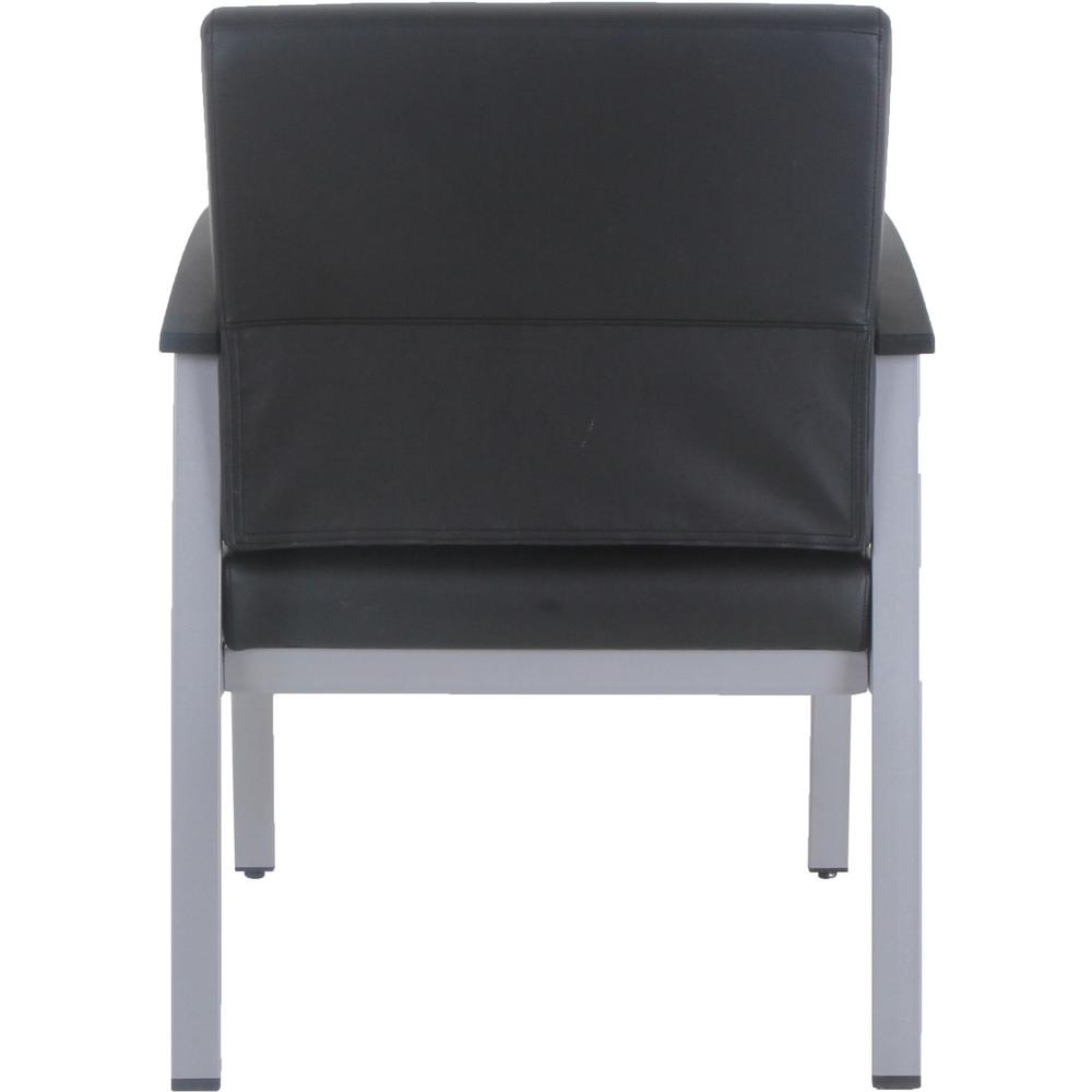 Lorell Mid-Back Healthcare Guest Chair - Vinyl Seat - Vinyl Back - Powder Coated Silver Steel Frame - Mid Back - Four-legged Base - Black - Armrest - 1 Each. Picture 6