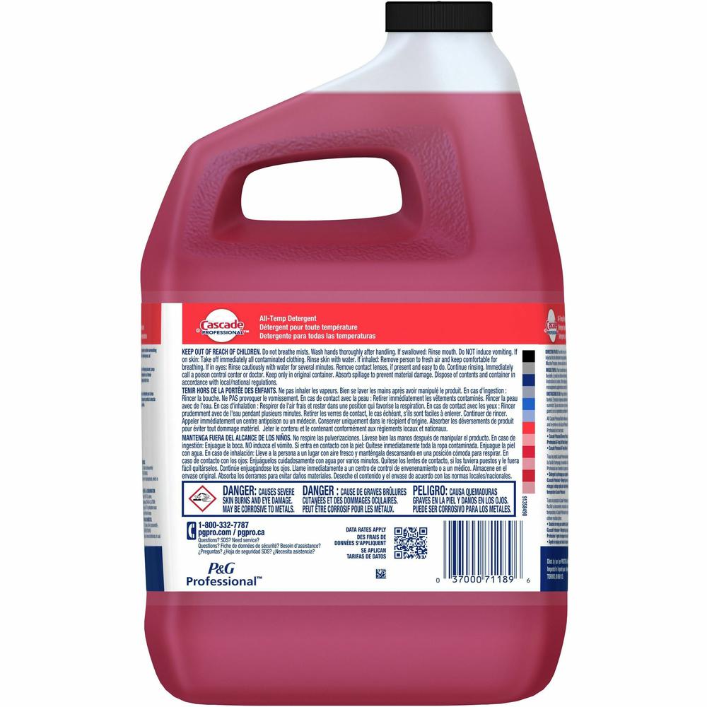 P&G All-Temp Detergent - For Dish - Concentrate - Liquid - 128 fl oz (4 quart) - 2 / Carton - Phthalate-free, Triclosan-free, Alkylphenol-free, Anti-limescale, Heavy Duty - Red. Picture 2