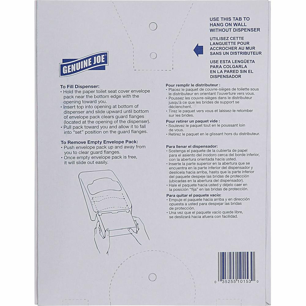Genuine Joe Quarter-Fold Toilet Seat Covers - Quarter-fold - For Toilet - 200 / Pack - 25 / Carton - Paper - White. Picture 2