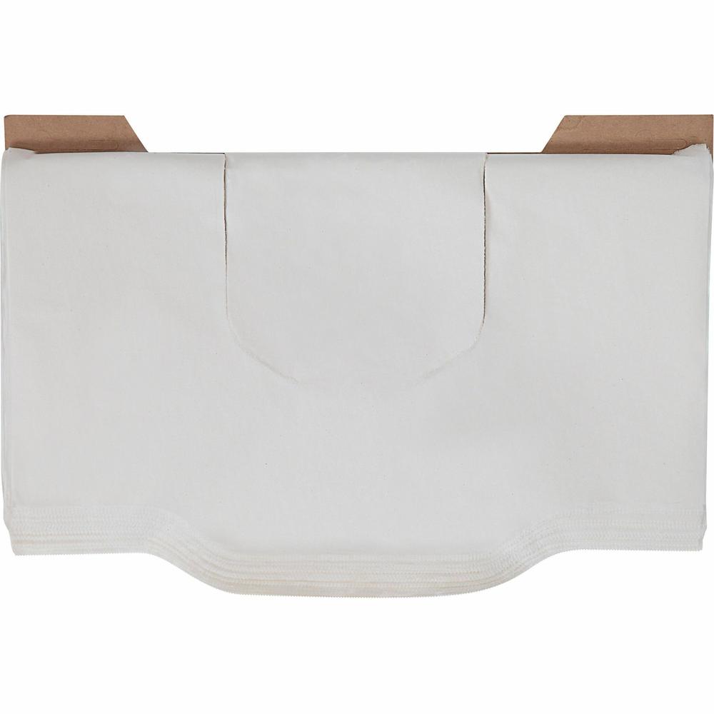 Genuine Joe Quarter-Fold Toilet Seat Covers - Quarter-fold - For Toilet - 125 / Pack - 24 / Carton - Virgin Paper - White. Picture 2