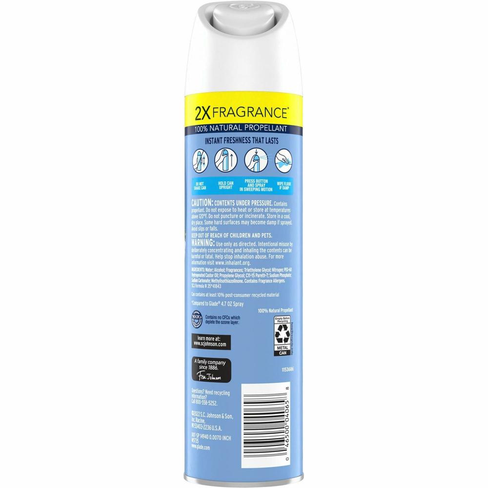 Glade Clean Linen Air Freshener Spray - Aerosol - 8.3 fl oz (0.3 quart) - Clean Linen - 6 / Carton - CFC-free, Ozone-safe. Picture 4