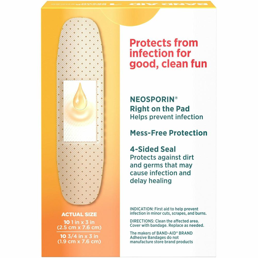 Band-Aid Adhesive Bandages Infection Defense with Neosporin - Assorted Sizes - 20/Box - Beige. Picture 5
