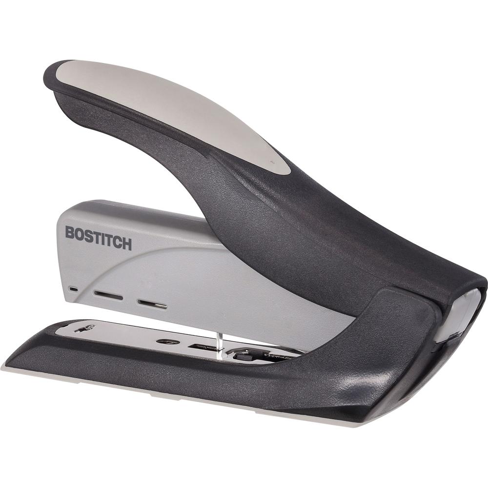 Bostitch Spring-Powered Antimicrobial Heavy Duty Stapler - 60 Sheets Capacity - 5/16" , 3/8" Staple Size - 1 Each - Black, Gray. Picture 5