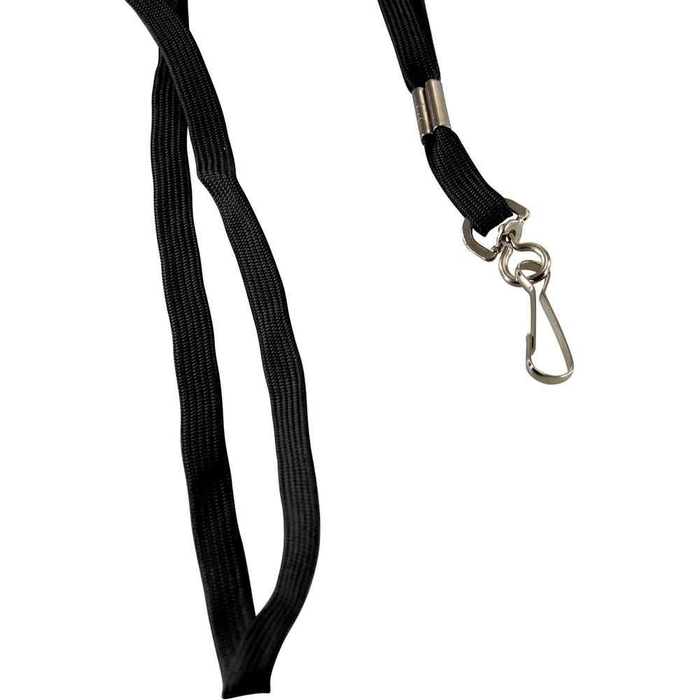 SICURIX Shoelace-style Flat Hook Lanyard - 100 / Box - 36" Length - Black. Picture 4
