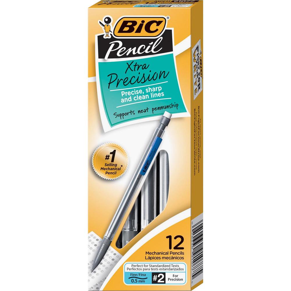 BIC Refillable Mechanical Pencils - 0.5 mm Lead Diameter - Refillable - Clear Barrel - 1 Dozen. Picture 4
