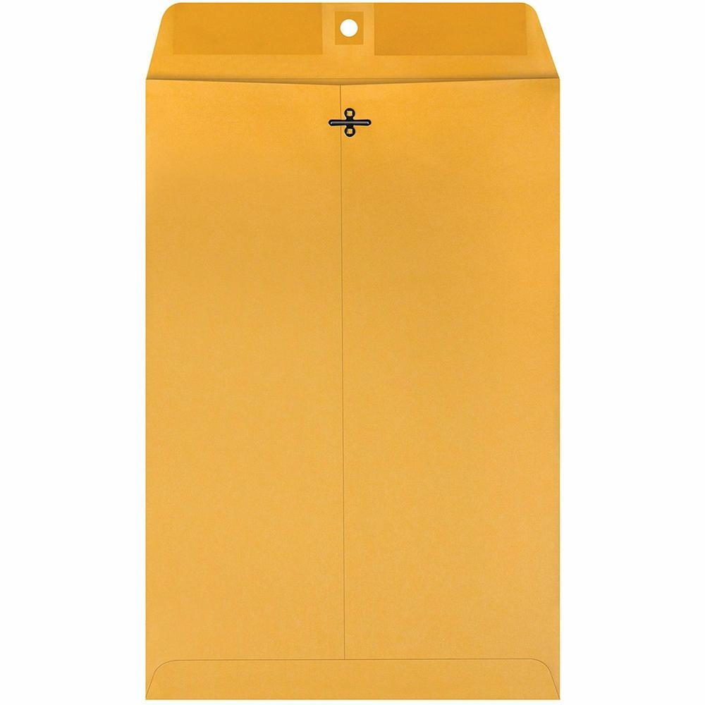 Quality Park Gummed Kraft Clasp Envelopes - Clasp - #98 - 10" Width x 15" Length - 28 lb - Gummed - Kraft - 100 / Box - Kraft. Picture 5