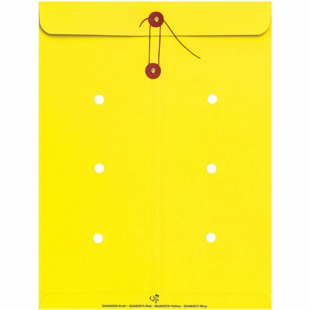 Quality Park 10 x 13 Inter-Departmental Envelopes - Inter-department - 10" Width x 13" Length - 28 lb - String/Button - 100 / Box - Yellow. Picture 4