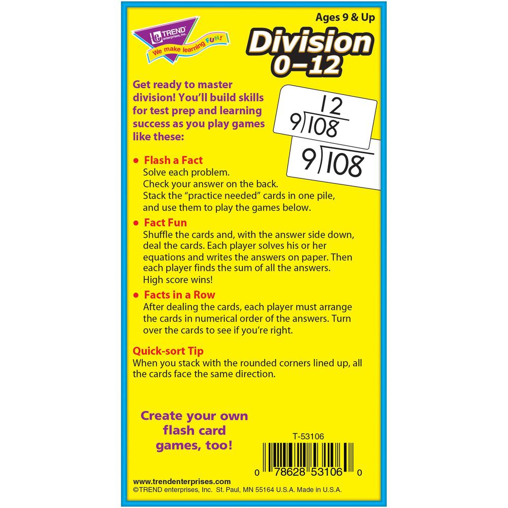 Trend Division 0-12 Flash Cards - Educational - 1 / Box. Picture 3
