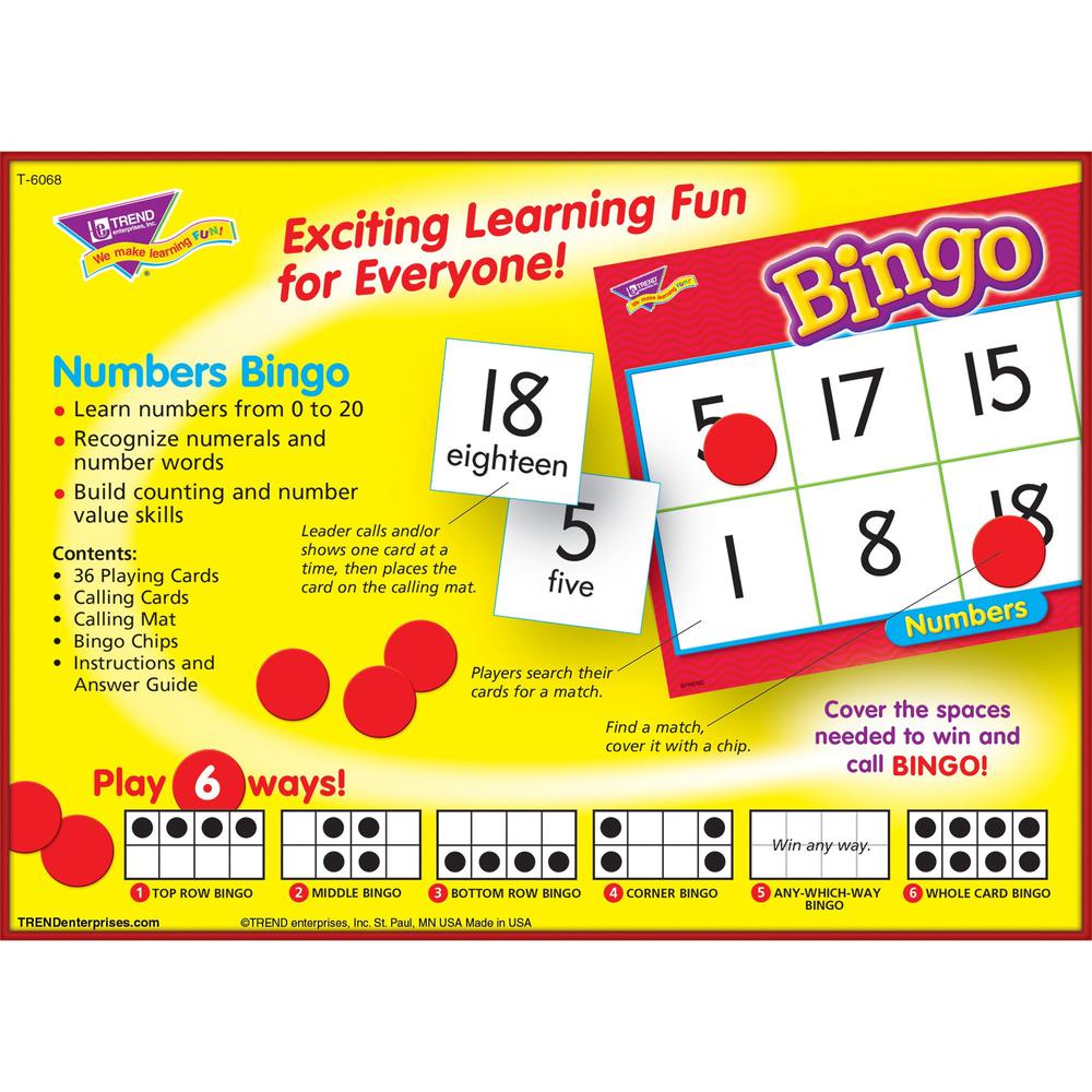 Trend Numbers Bingo Learning Game - Theme/Subject: Learning - Skill Learning: Number - 4-7 Year. Picture 6