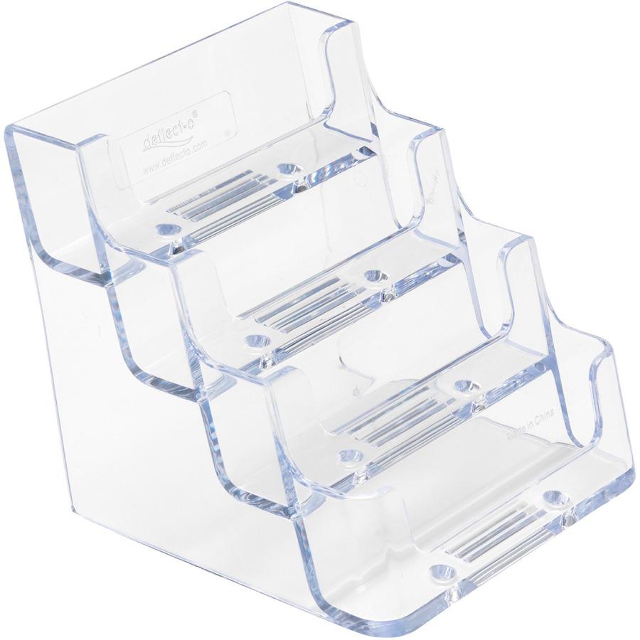 Deflecto Business Card Holder - 3.8" x 3.9" x 3.5" x - Acrylic - 1 Each - Clear. Picture 4
