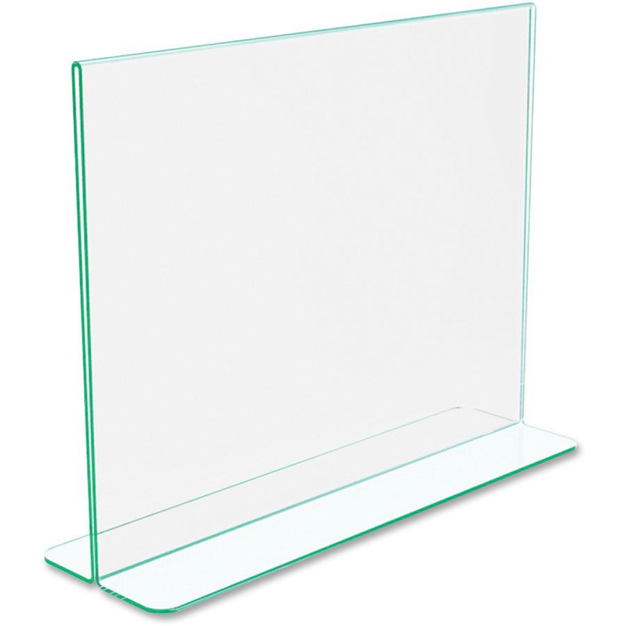 Deflecto Superior Image Premium Green Edge Sign Holder - 1 Each - 11" Width x 8.5" Height - Side-loading, Bottom Loading - Clear. Picture 7