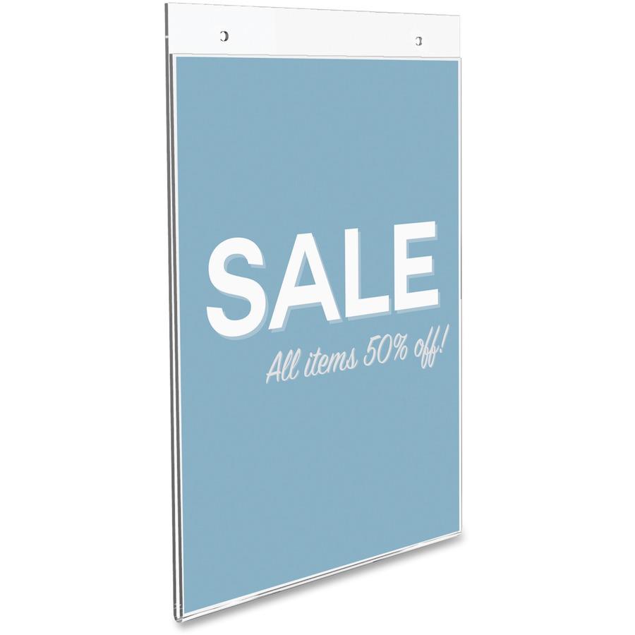 Deflecto Classic Image Wall Mount Sign Holder - 1 Each - 8.5" Width x 11" Height - Wall Mountable - Plastic - Clear. Picture 5