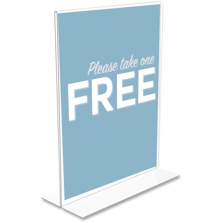 Deflecto Classic Image Double-Sided Sign Holder - 1 Each - 8.5" Width x 11" Height - Rectangular Shape - Self-standing, Bottom Loading - Indoor, Outdoor - Plastic - Clear. Picture 8