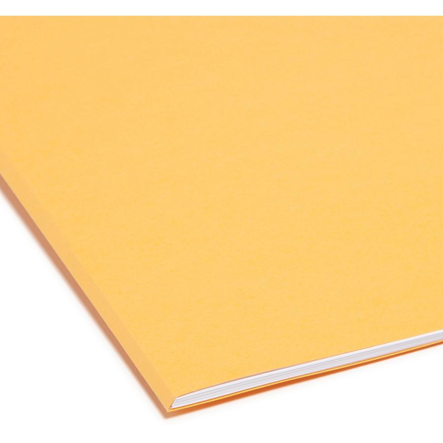 Smead Colored 1/3 Tab Cut Letter Recycled Top Tab File Folder - 8 1/2" x 11" - 3/4" Expansion - Top Tab Location - Assorted Position Tab Position - Goldenrod - 10% Recycled - 100 / Box. Picture 5