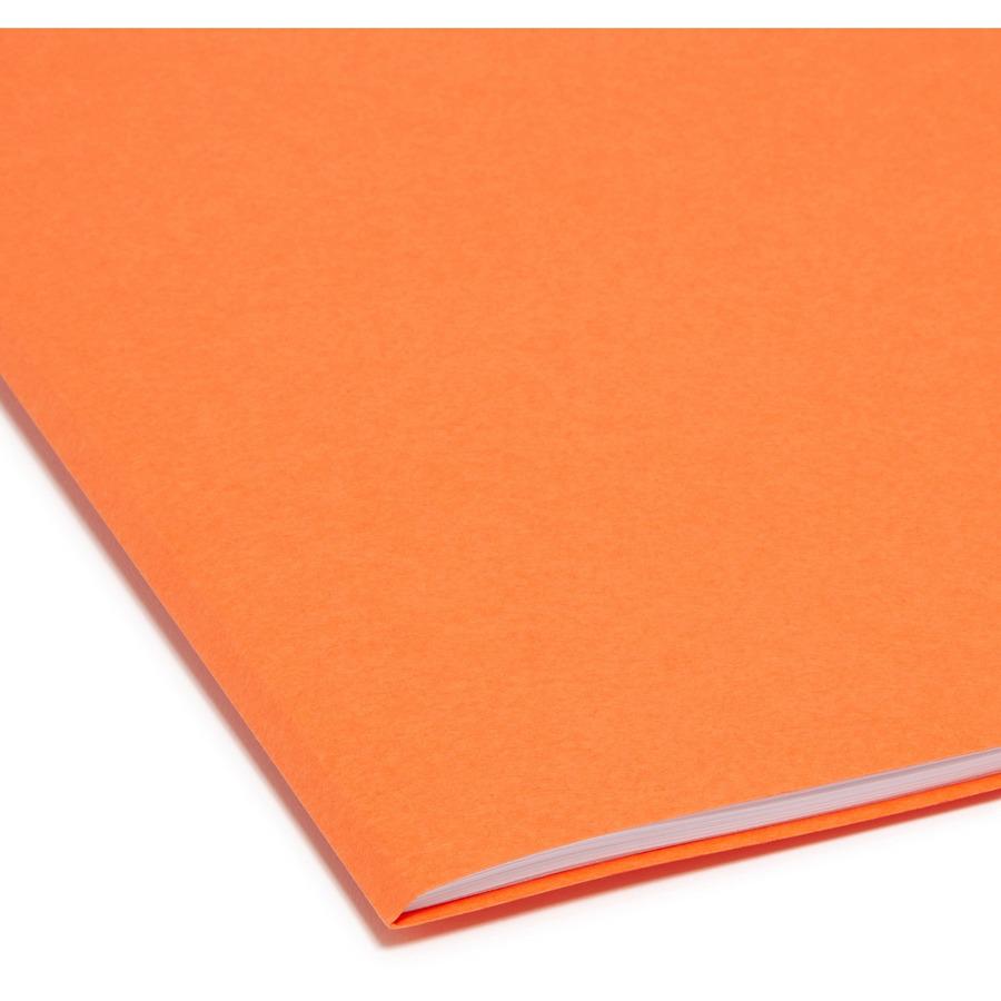 Smead Colored 1/3 Tab Cut Letter Recycled Top Tab File Folder - 8 1/2" x 11" - 3/4" Expansion - Top Tab Location - Assorted Position Tab Position - Orange - 10% Recycled - 100 / Box. Picture 9