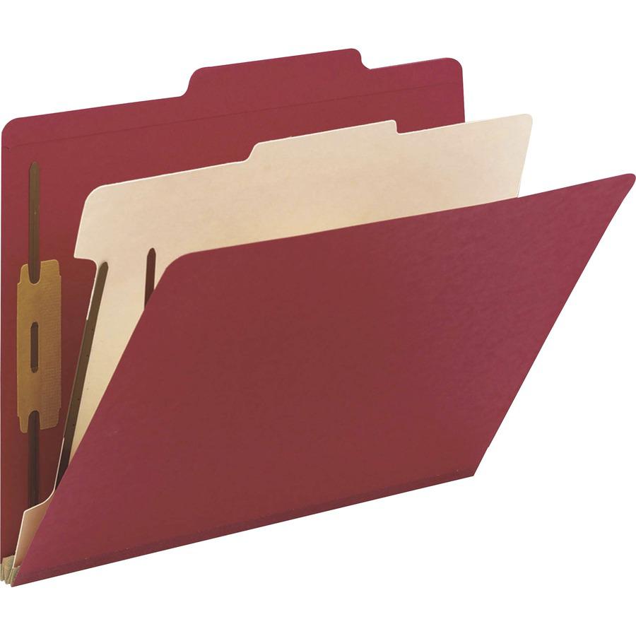Smead Colored 2/5 Tab Cut Letter Recycled Classification Folder - 8 1/2" x 11" - 2" Expansion - 2 x 2B Fastener(s) - 2" Fastener Capacity for Folder - Top Tab Location - Right of Center Tab Position -. Picture 6