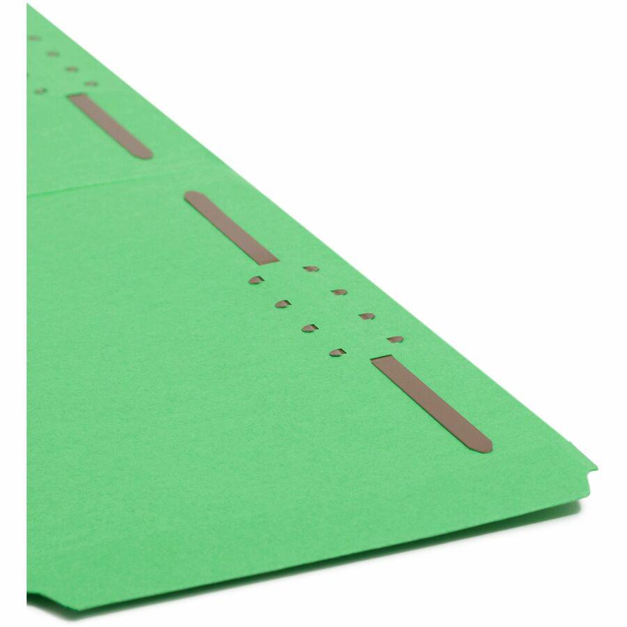 Smead Colored 1/3 Tab Cut Legal Recycled Fastener Folder - 8 1/2" x 14" - 3/4" Expansion - 2 x 2K Fastener(s) - 2" Fastener Capacity for Folder - Top Tab Location - Assorted Position Tab Position - Gr. Picture 8