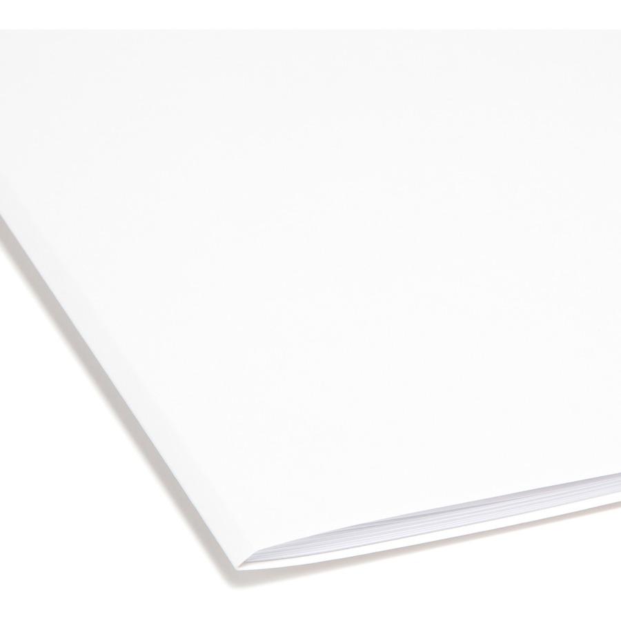 Smead Colored 1/3 Tab Cut Legal Recycled Top Tab File Folder - 8 1/2" x 14" - 3/4" Expansion - Top Tab Location - Assorted Position Tab Position - White - 10% Recycled - 100 / Box. Picture 6