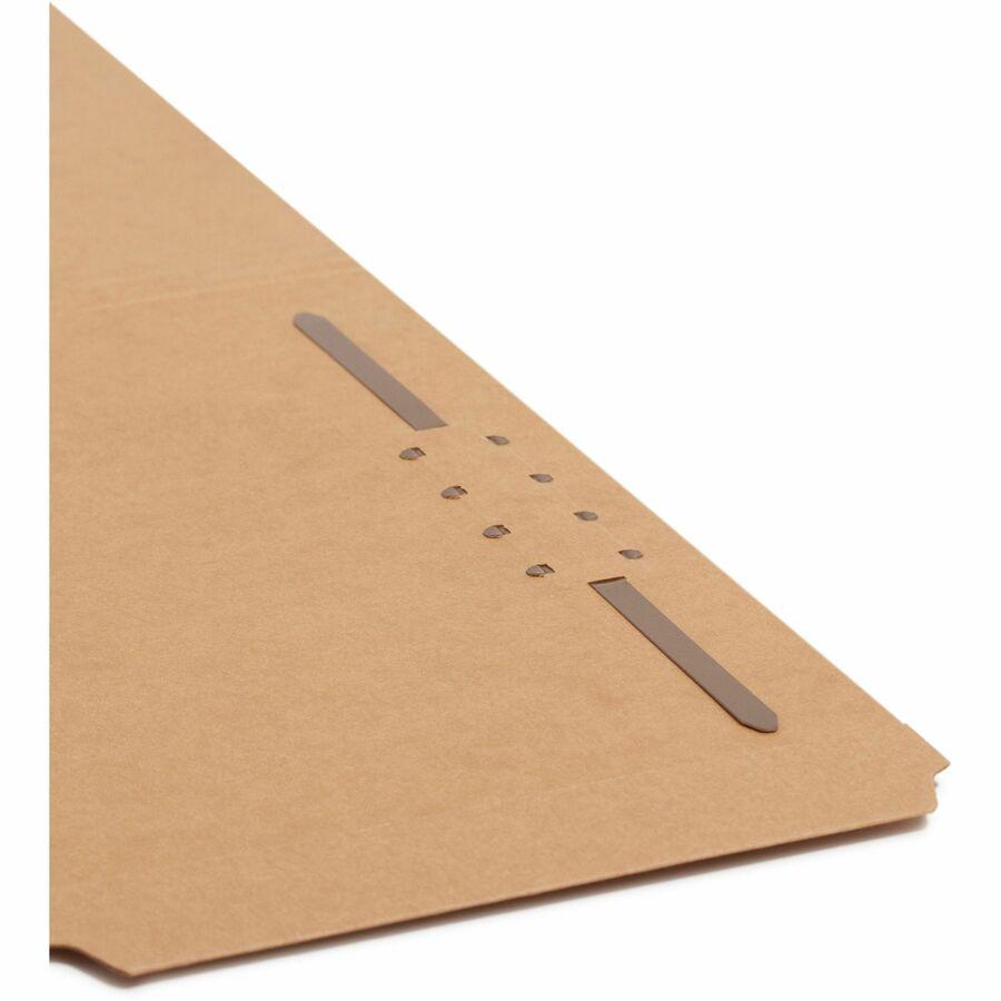 Smead 1/3 Tab Cut Legal Recycled Fastener Folder - 8 1/2" x 14" - 3/4" Expansion - 1 x 2K Fastener(s) - 2" Fastener Capacity for Folder - Top Tab Location - Assorted Position Tab Position - Kraft - Kr. Picture 8