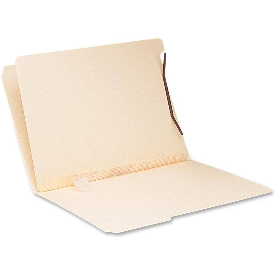 Smead Self-Adhesive Folder Dividers with Twin-Prong Fastener - For Letter 8 1/2" x 11" Sheet - Manila - Manila - 100 / Box. Picture 6