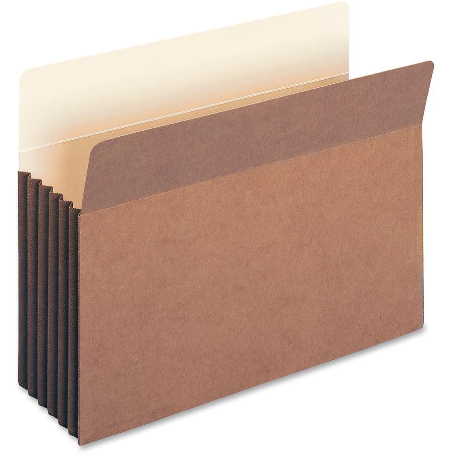 Smead TUFF Straight Tab Cut Letter Recycled File Pocket - 8 1/2" x 11" - 1200 Sheet Capacity - 5 1/4" Expansion - Redrope - Redrope - 30% Recycled - 10 / Box. Picture 3