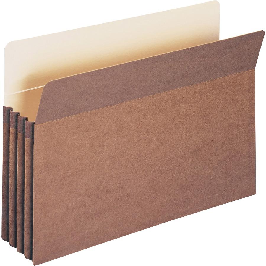 Smead Straight Tab Cut Legal Recycled File Pocket - 8 1/2" x 14" - 3 1/2" Expansion - Top Tab Location - Redrope, Kraft - Redrope - 30% Recycled - 25 / Box. Picture 4