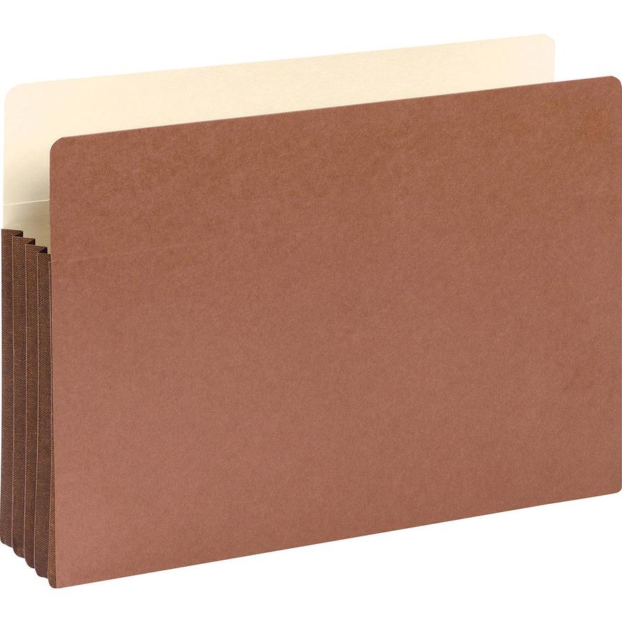 Smead Straight Tab Cut Legal Recycled File Pocket - 8 1/2" x 14" - 3 1/2" Expansion - Top Tab Location - Redrope - Redrope - 30% Recycled - 10 / Box. Picture 4