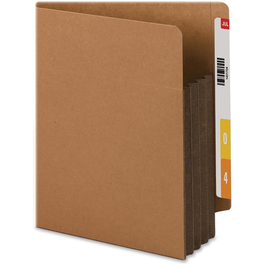 Smead Straight Tab Cut Legal Recycled File Pocket - 8 1/2" x 14" - 3 1/2" Expansion - 1 Pocket(s) - End Tab Location - Top Tab Position - Redrope - Dark Brown - 30% Recycled - 10 / Box. Picture 4