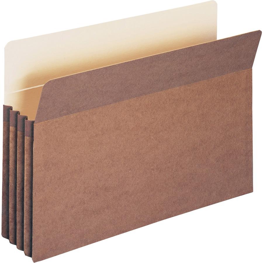 Smead TUFF Pocket Straight Tab Cut Legal Recycled File Pocket - 8 1/2" x 14" - 3 1/2" Expansion - Redrope - Redrope - 30% Recycled - 50 / Box. Picture 4
