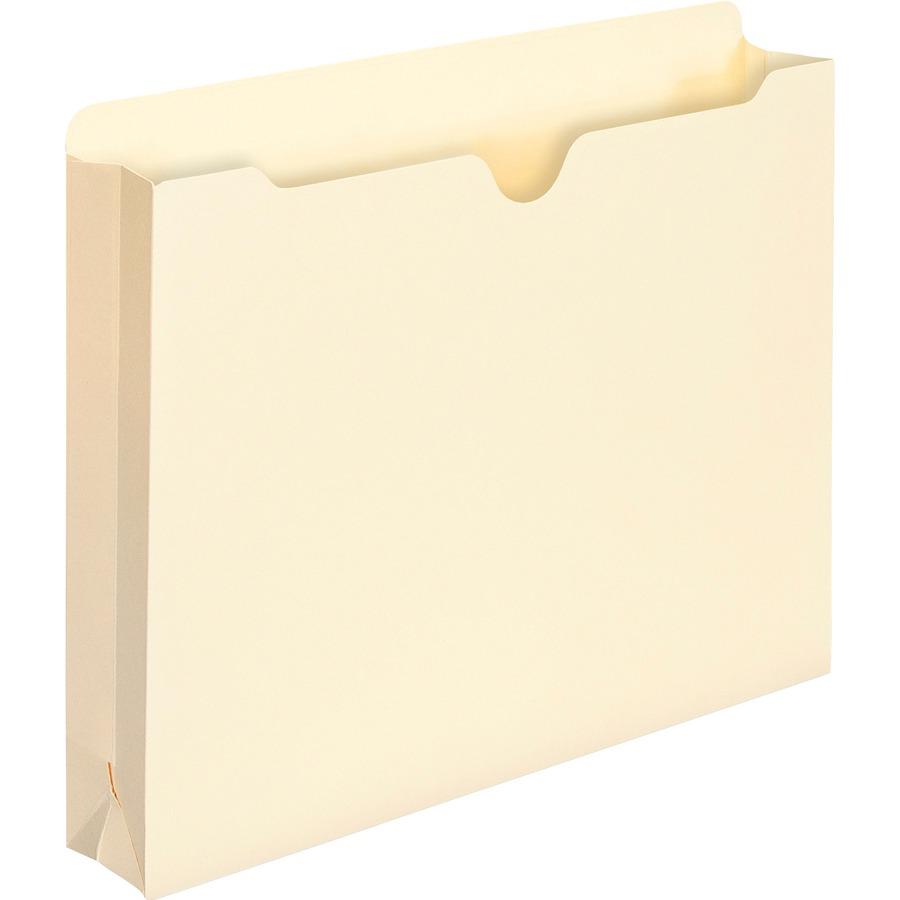 Smead Letter Recycled File Jacket - 8 1/2" x 11" - 2" Expansion - Manila - Manila - 10% Recycled - 50 / Box. Picture 6