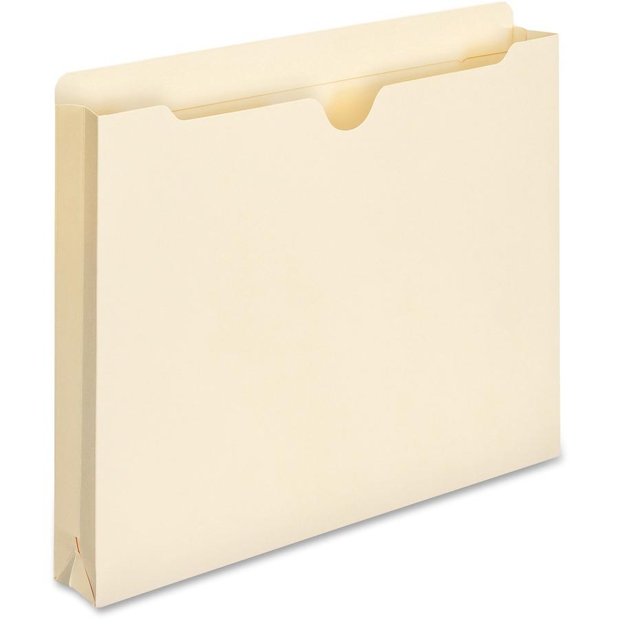 Smead Straight Tab Cut Letter Recycled File Jacket - 8 1/2" x 11" - 1 1/2" Expansion - Manila - 10% Recycled - 50 / Box. Picture 8