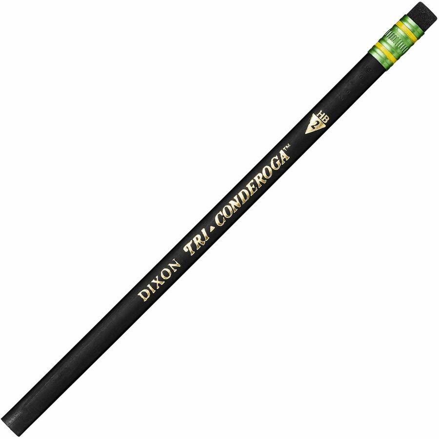Ticonderoga Tri-Conderoga Wood-Cased Pencils with Sharpener - 2HB Lead - Black Barrel - 1 Dozen. Picture 6