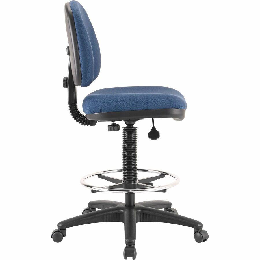 Lorell Millenia Series Adjustable Task Stool with Back - Blue Seat - Blue - 1 Each. Picture 7
