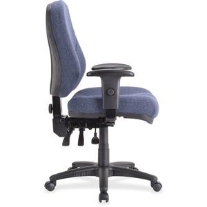 Lorell Baily High-Back Multi-Task Chair - Blue Acrylic Seat - Black Frame - 1 Each. Picture 7