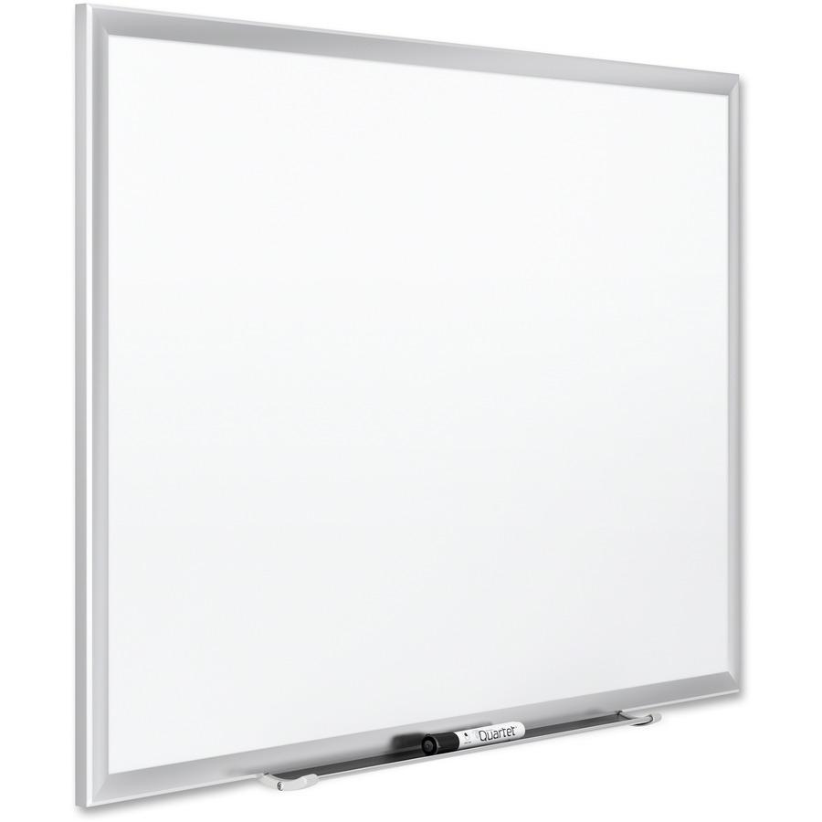 Quartet Premium DuraMax Magnetic Whiteboard - 48" (4 ft) Width x 36" (3 ft) Height - White Porcelain Surface - Silver Aluminum Frame - Rectangle - Horizontal/Vertical - 1 Each - TAA Compliant. Picture 7